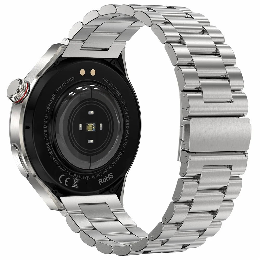 TK26 1.43-inch AMOLED Screen Heart Rate Sleep Monitor Bluetooth-Compatible Calling Smart Watch, Steel Strap - Silver - 3