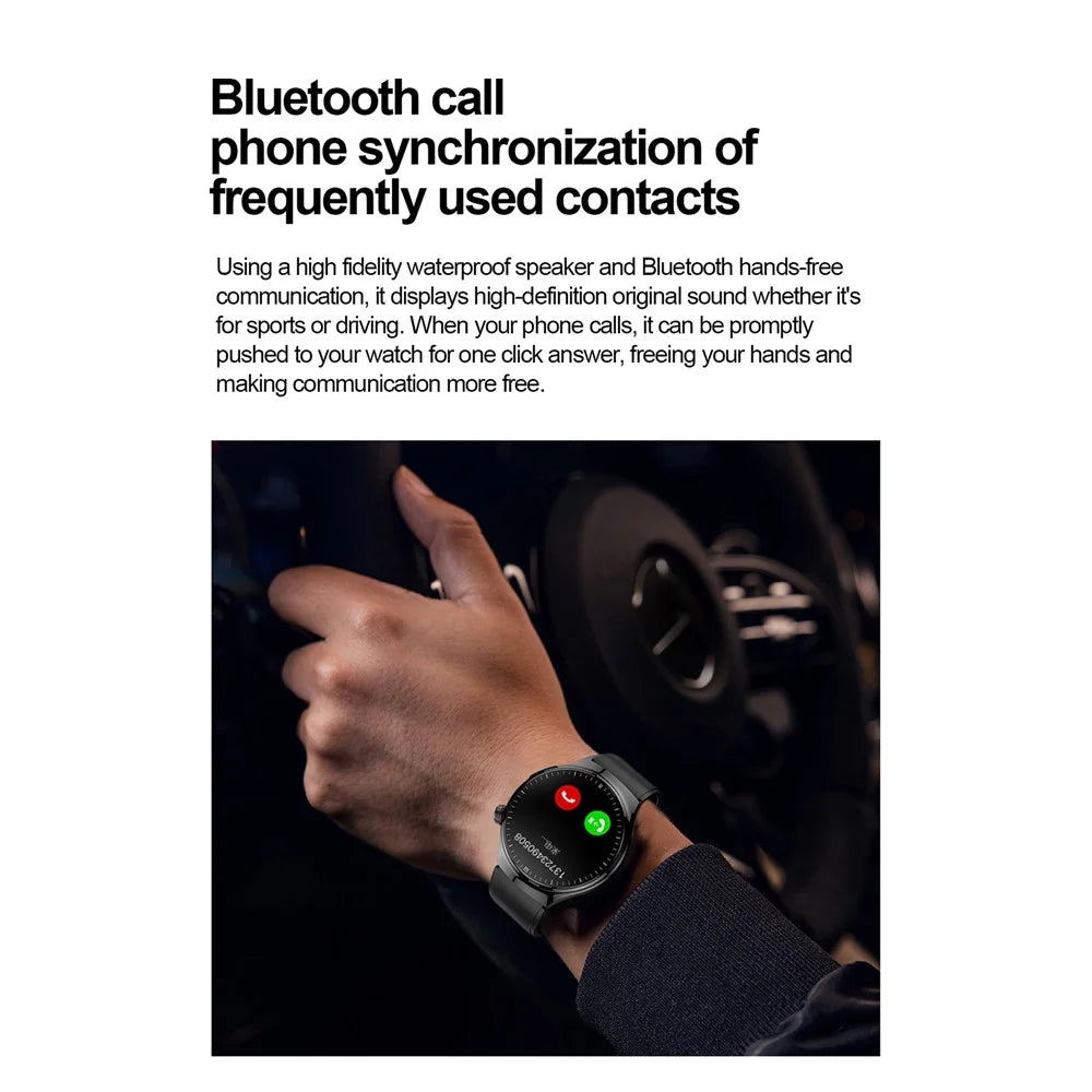 TK26 1.43-inch AMOLED Screen Heart Rate Sleep Monitor Bluetooth-Compatible Calling Smart Watch, Steel Strap - Silver - 6