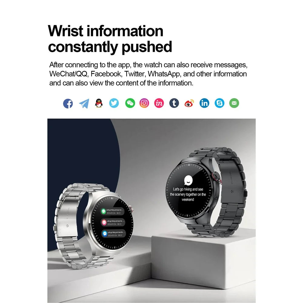 TK26 1.43-inch AMOLED Screen Heart Rate Sleep Monitor Bluetooth-Compatible Calling Smart Watch, Steel Strap - Silver - 7