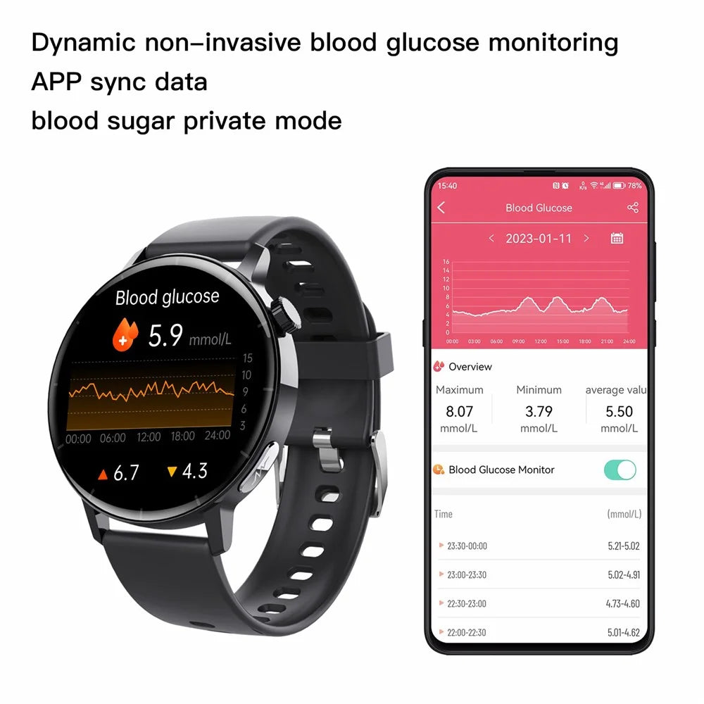 F67 Pro ECG Blood Sugar Uric Acid Monitoring Smart Watch 1.41-inch Round Sport Watch - 7