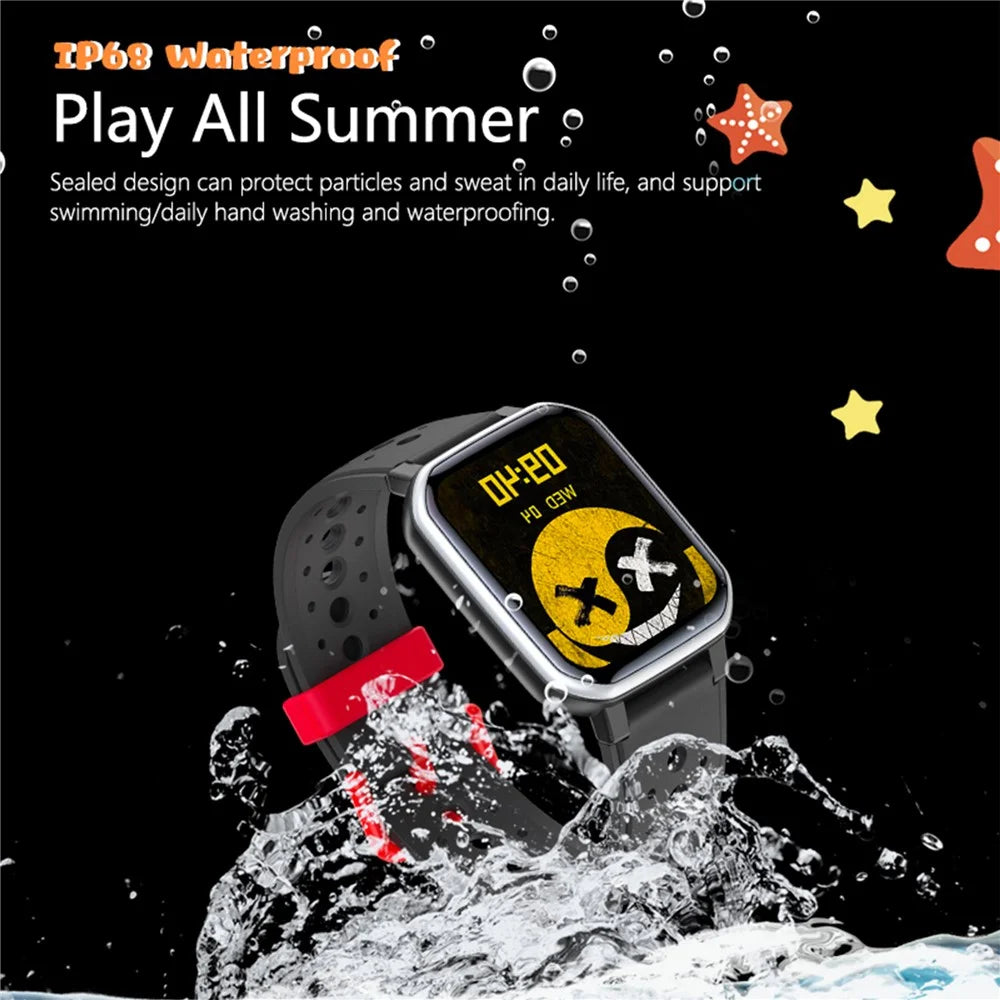 H79 Built-In 5 Games Children Smart Watch Heart Rate Sleep Monitor Sports Watch - Blue - 4