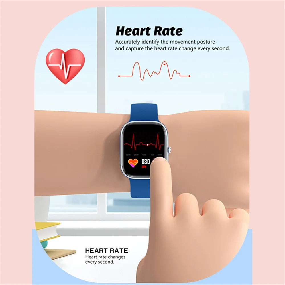 H97 IP68 Waterproof Music Player Heart Rate Sleep Monitor Children Smart Watch - Black - 6