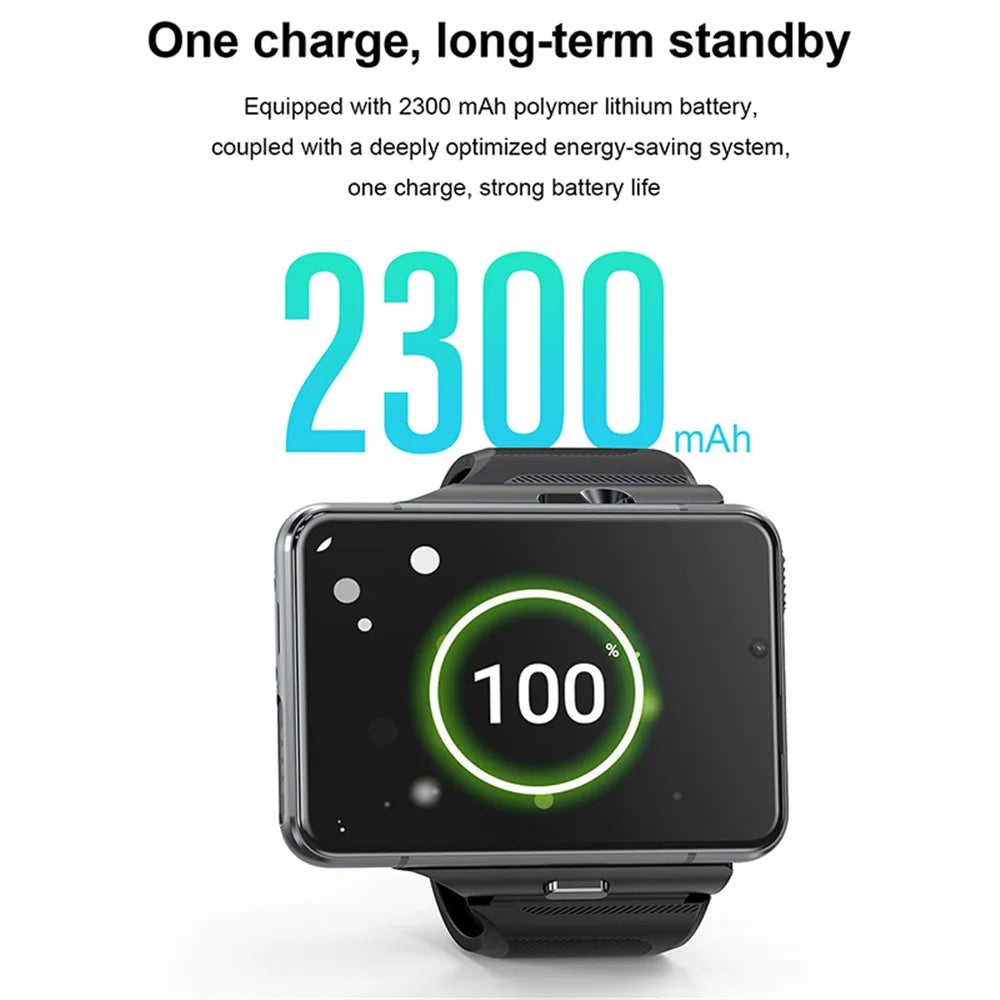UNIWA DM200 4GB+64GB Smart Watch 2.88-Inch Screen Camera 4G Phone Calling Wrist Bracelet - 5
