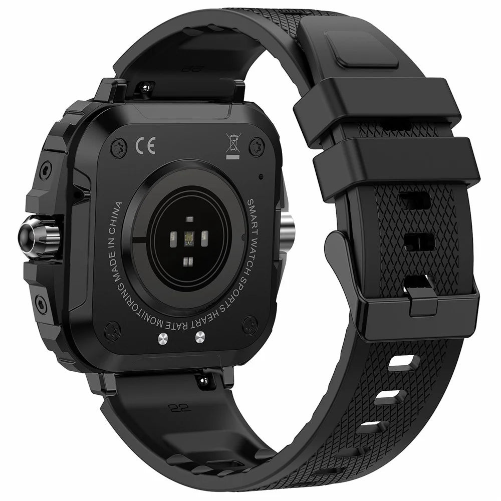 AK71 1.43-inch Touch Screen Waterproof Smart Watch Heart Rate Monitor Sports Watch, Silicone Strap - Black - 3