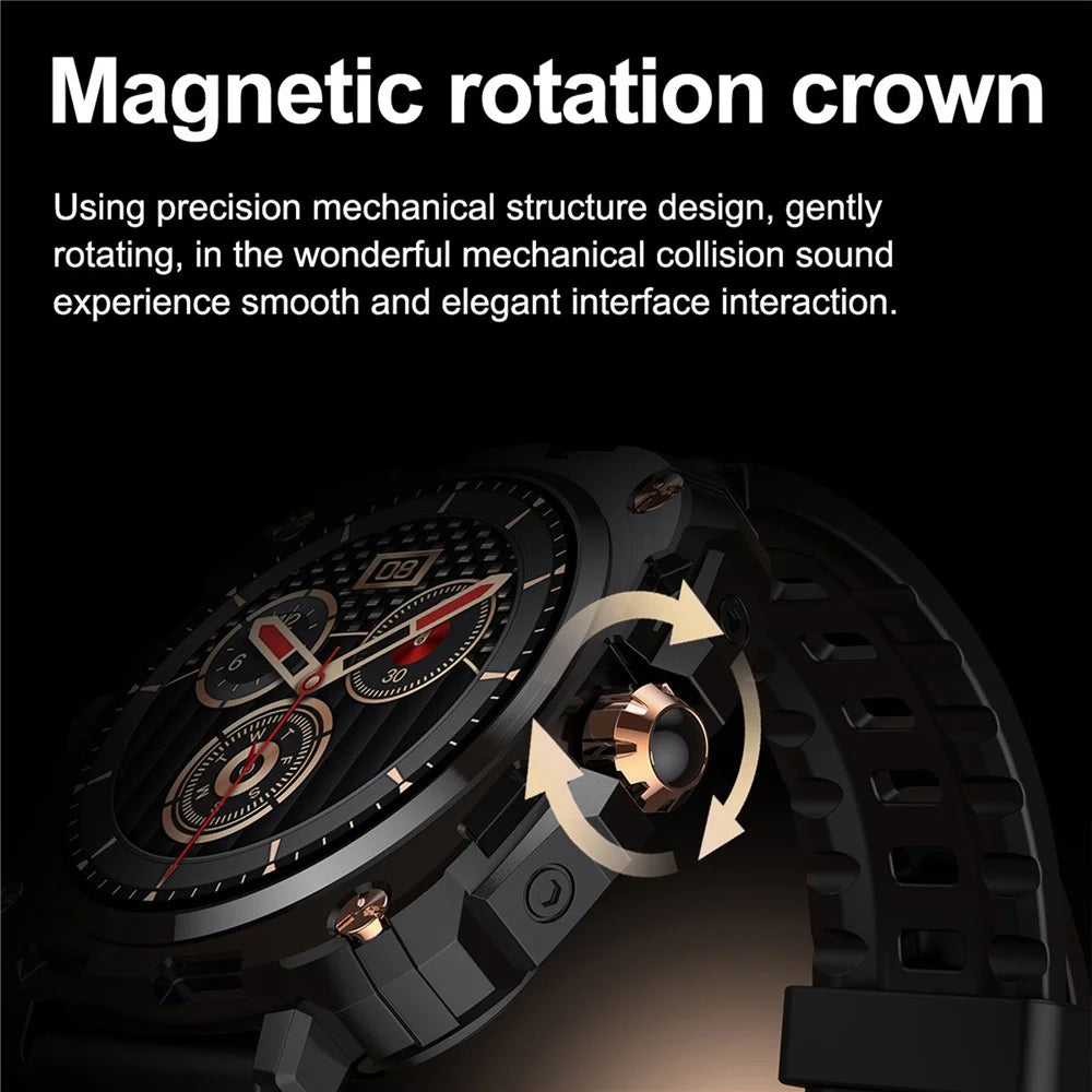 AK71 1.43-inch Touch Screen Waterproof Smart Watch Heart Rate Monitor Sports Watch, Silicone Strap - Black - 4