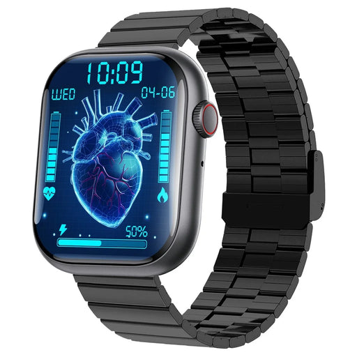 F70 Steel Band Smart Watch Blood Glucose Health Monitoring Breathing Training Sports Watch - 1