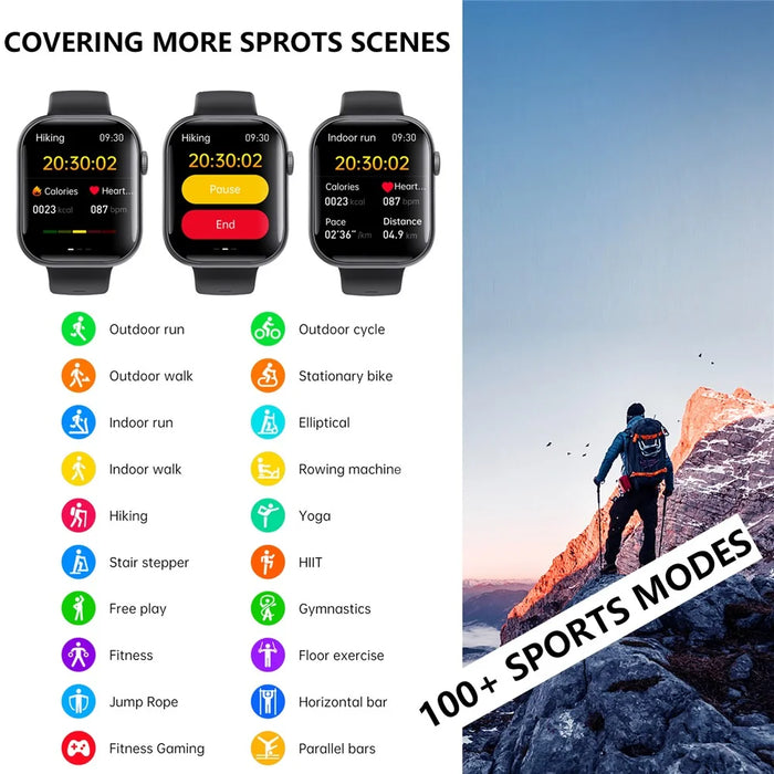 F70 Smart Watch Blood Glucose Health Monitoring Breathing Training Sports Watch, Silicone Strap - Black - 4