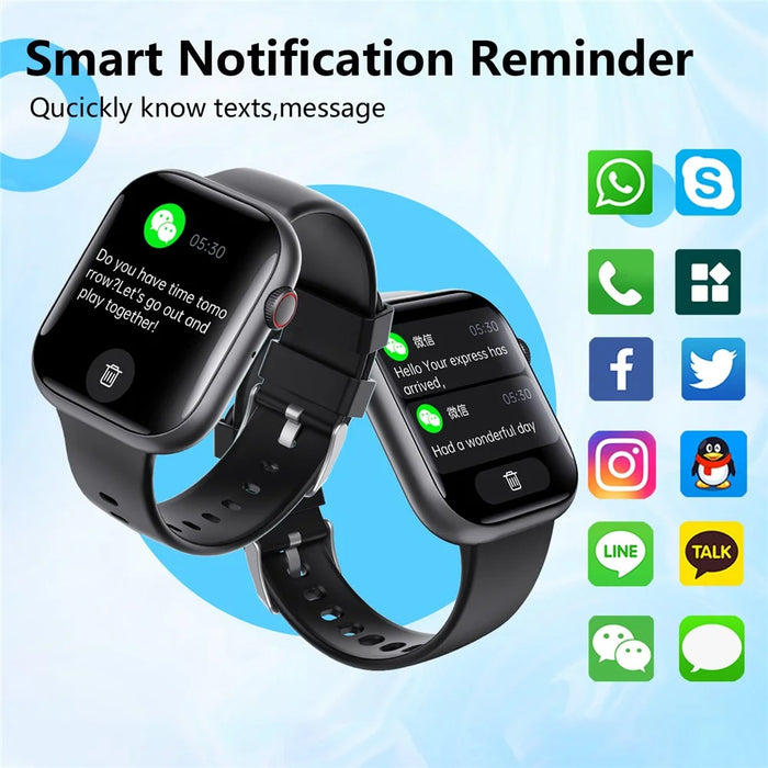 F70 Smart Watch Blood Glucose Health Monitoring Breathing Training Sports Watch, Silicone Strap - Black - 5