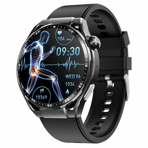 F200 Silicone Strap Smart Sport Watch SOS Non-Invasive Blood Glucose ECG Monitor Smart Bracelet - Black - 1