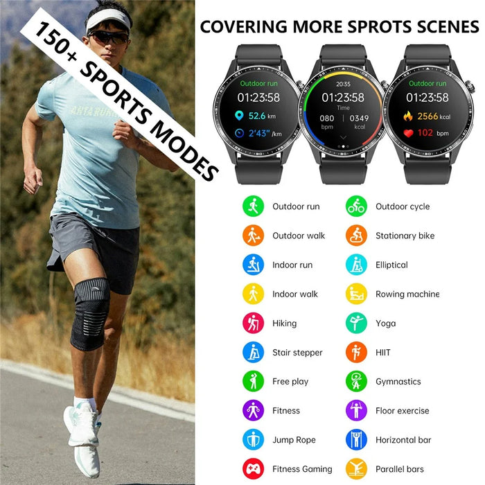 F400 Non-Invasive Blood Sugar Smart Watch ECG Blood Pressure Monitor Bluetooth-compatible Call Sports Watch, Silicone Strap - Black - 3