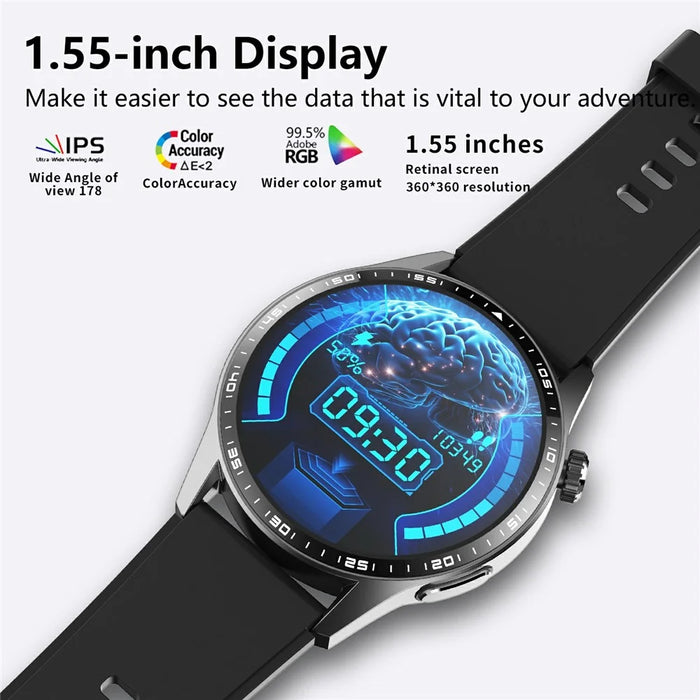 F400 Non-Invasive Blood Sugar Smart Watch ECG Blood Pressure Monitor Bluetooth-compatible Call Sports Watch, Silicone Strap - Black - 5