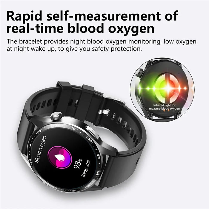 F400 Non-Invasive Blood Sugar Smart Watch ECG Blood Pressure Monitor Bluetooth-compatible Call Sports Watch, Silicone Strap - Black - 7