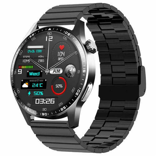 F400 Steel Strap Smart Watch Non-Invasive Blood Glucose ECG Monitor Bluetooth-compatible Call Sports Watch - 1