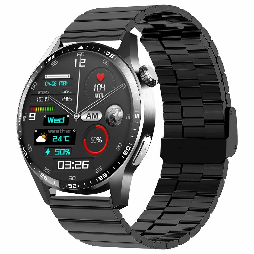 F400 Steel Strap Smart Watch Non-Invasive Blood Glucose ECG Monitor Bluetooth-compatible Call Sports Watch - 1