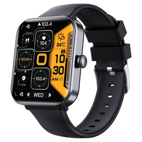 F57pro Smart Watch with Heart Rate, Blood Pressure Monitoring, Bluetooth-compatible Call, Sports Bracelet, Silicone Strap - Black - 1