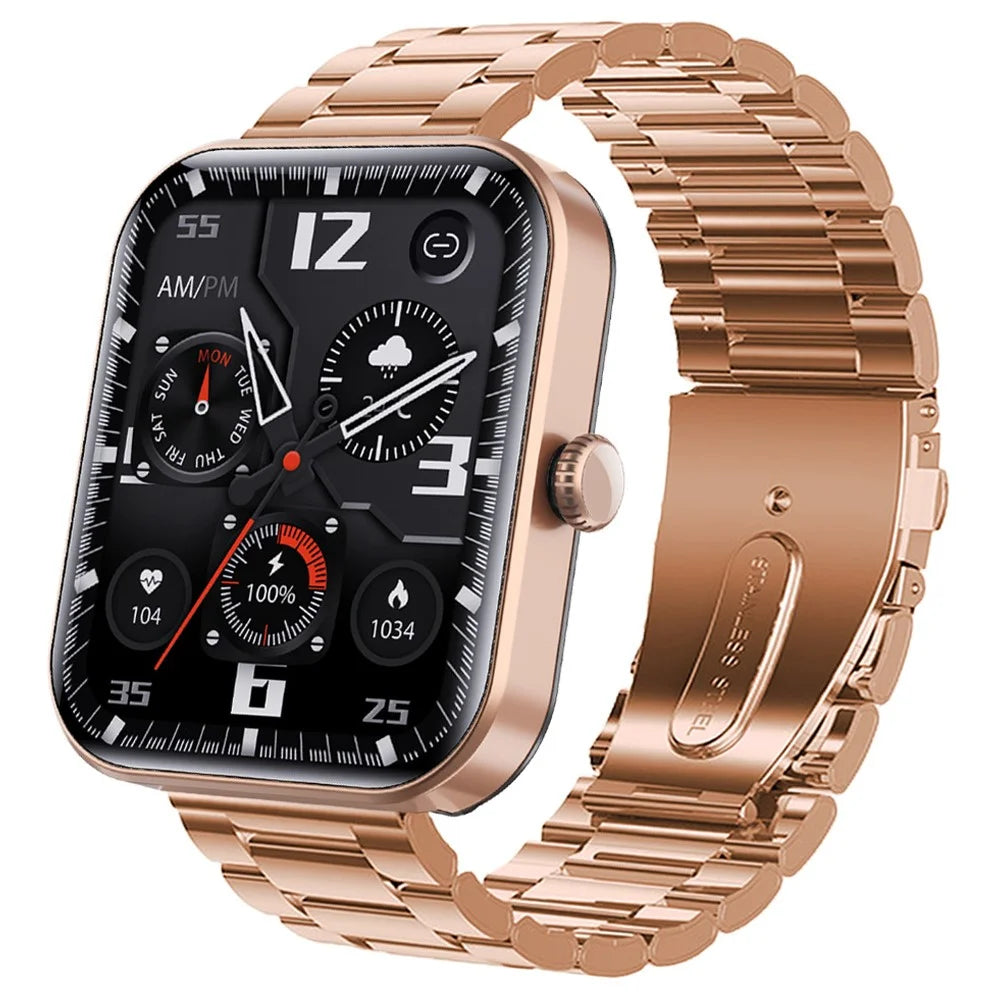 F21pro Smart Watch Waterproof Health Monitor Sports Tracker Intelligent Watch with Steel Band - Gold - 1