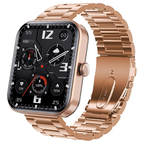 F21pro Smart Watch Waterproof Health Monitor Sports Tracker Intelligent Watch with Steel Band - Gold - 1
