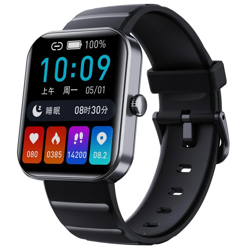 F21pro Sports Monitor Smart Watch Waterproof Health Tracker Intelligent Watch with Silicone Band - Black - 1