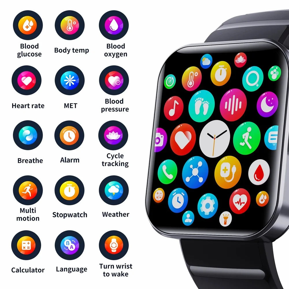F21pro Sports Monitor Smart Watch Waterproof Health Tracker Intelligent Watch with Silicone Band - Black - 6
