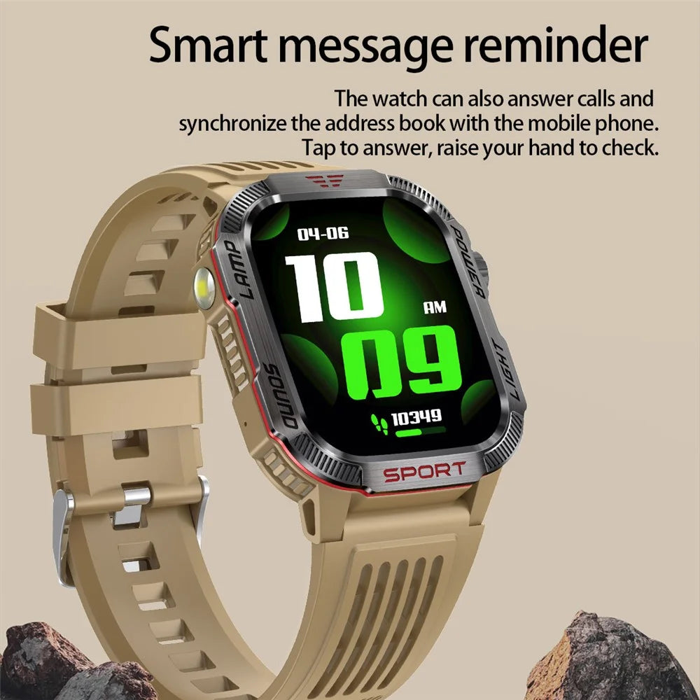 HT29 Banknote Detection Flashlight Compass Altitude Test Smart Watch Health Monitoring Waterproof Sports Watch - Black - 3