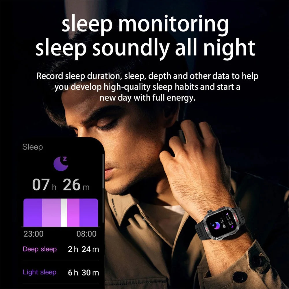 HT29 Banknote Detection Flashlight Compass Altitude Test Smart Watch Health Monitoring Waterproof Sports Watch - Black - 4