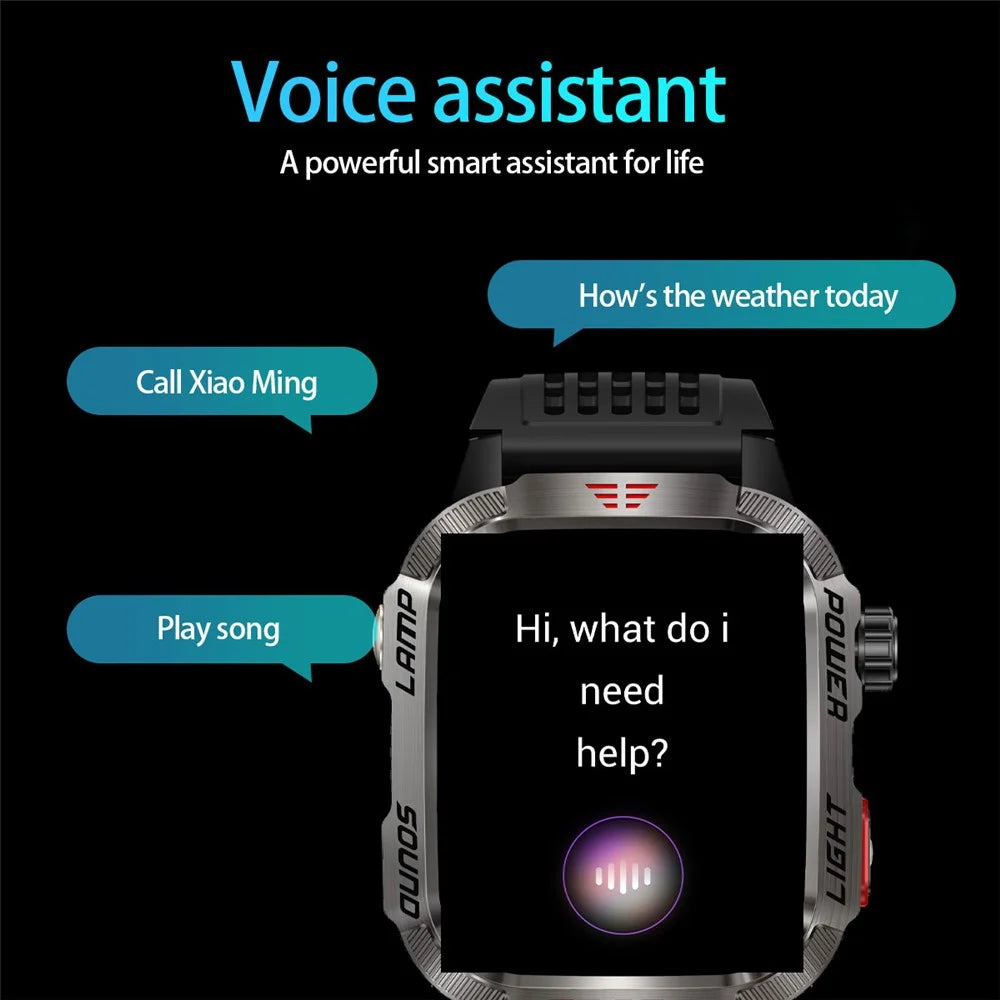 HT29 Banknote Detection Flashlight Compass Altitude Test Smart Watch Health Monitoring Waterproof Sports Watch - Black - 6