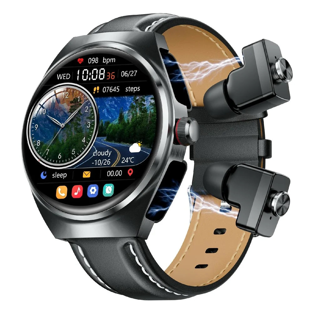 GT95 Smart Watch Earphone Bluetooth-compatible Call 1.53 inch Screen Fitness Tracker Heart Rate Monitor - Black - 3