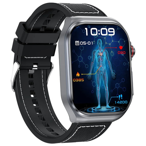 ET585 Smart Watch SOS Emergency Call ECG Function Bracelet with Nylon Strap - Black - 2
