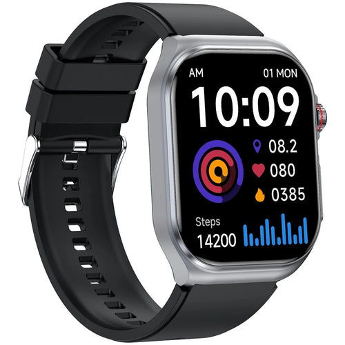 ET585 Smart Watch SOS Emergency Call ECG Function Bracelet with Silicone Strap - Black - 1