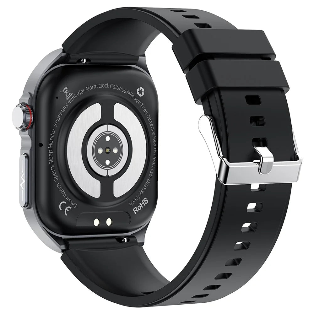 ET585 Smart Watch SOS Emergency Call ECG Function Bracelet with Silicone Strap - Black - 2