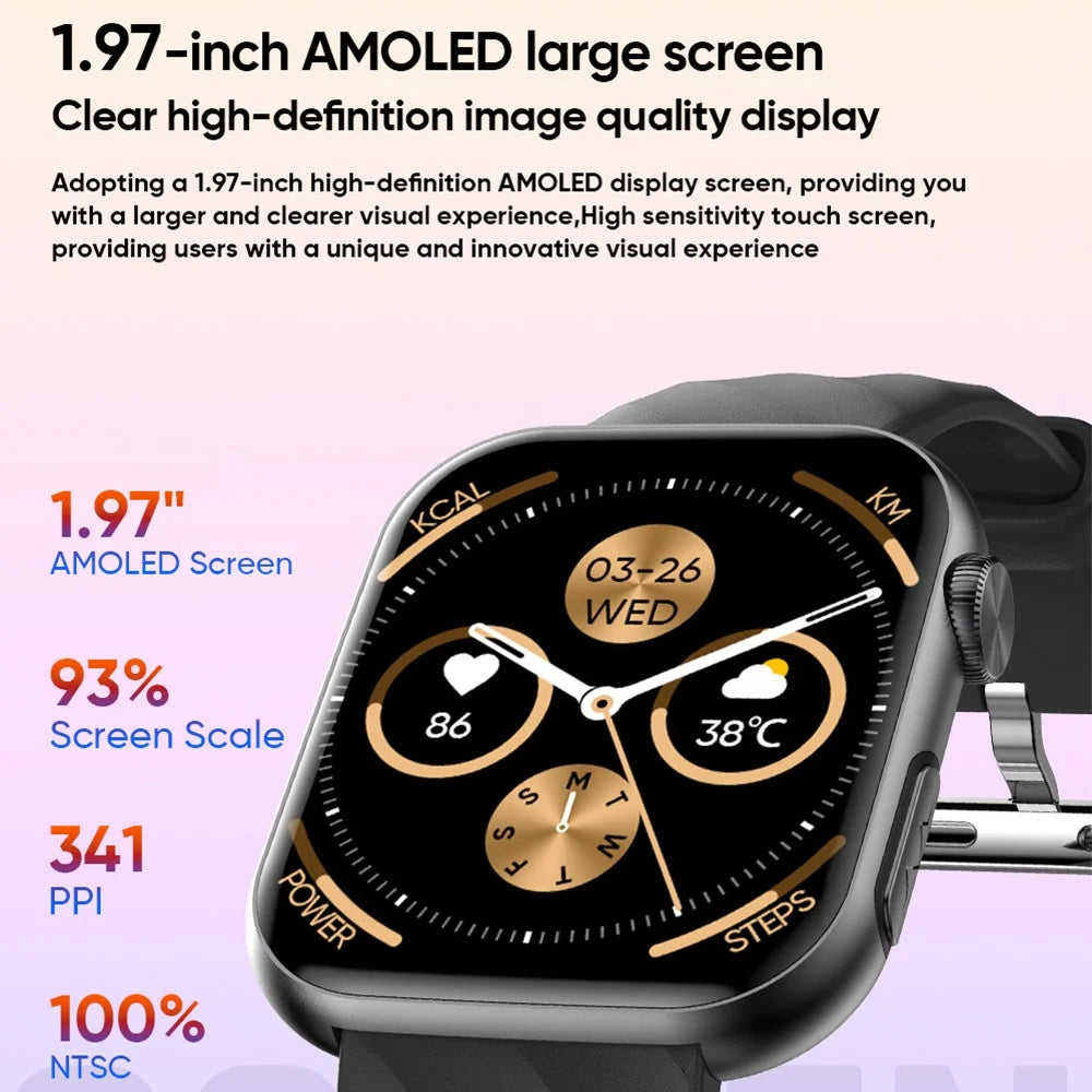 MT500 Smart Watch AMOLED Screen ECG Heart Rate Monitor Bluetooth-compatible Call Bracelet - Black - 3