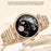 AK73 Women's Smart Watch Sports Monitor Waterproof Bracelet with Steel Strap - Gold - 4