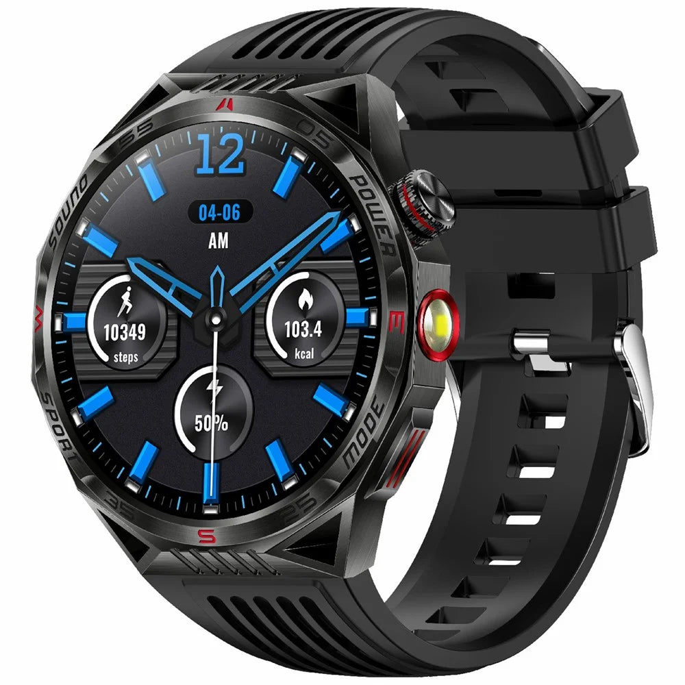 HT28 1.85 inch Screen Smart Watch Bluetooth-compatible Call Bracelet with Compass, Flashlight Function - Black - 1