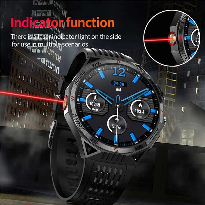 HT28 1.85 inch Screen Smart Watch Bluetooth-compatible Call Bracelet with Compass, Flashlight Function - Black - 5