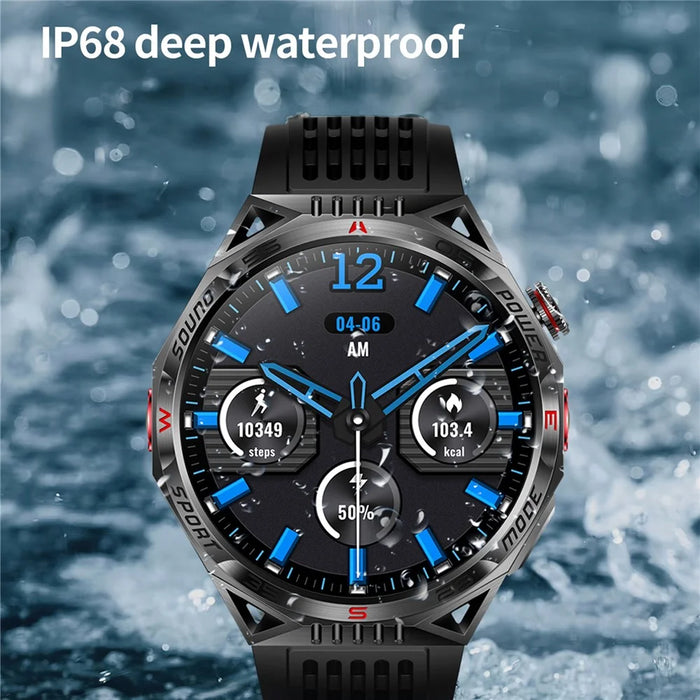 HT28 1.85 inch Screen Smart Watch Bluetooth-compatible Call Bracelet with Compass, Flashlight Function - Black - 6