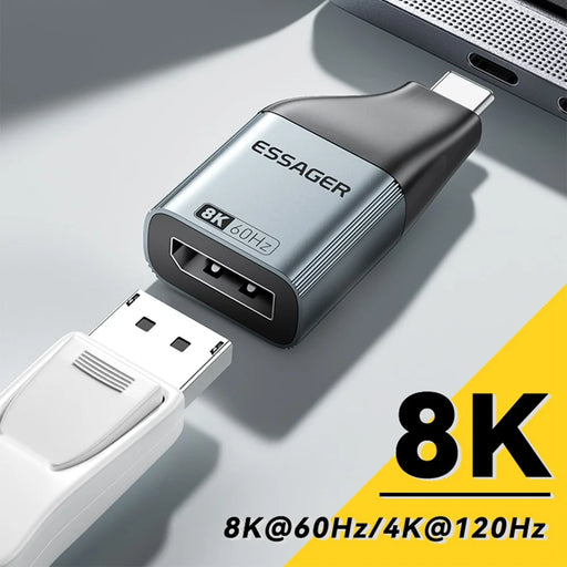 ESSAGER DP to Type-C 8K 60Hz HD Video Transfer Adapter for Monitor HDTV Projector - 2