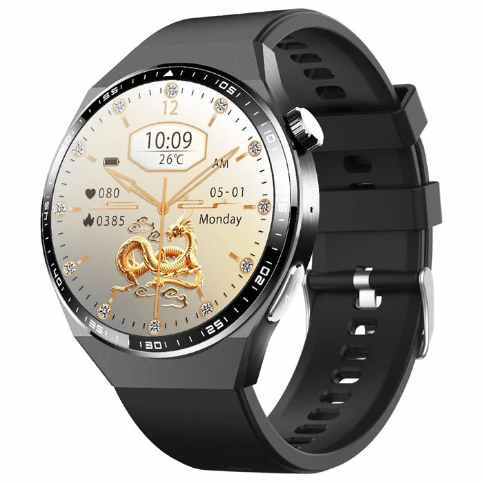 F800 Bluetooth-compatible Call Smart Watch Blood Oxygen ECG Monitor SOS Sports Bracelet, Silicone Strap - Black - 1