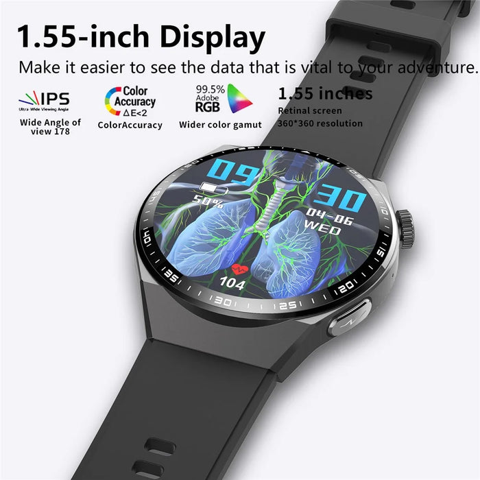 F800 Bluetooth-compatible Call Smart Watch Blood Oxygen ECG Monitor SOS Sports Bracelet, Silicone Strap - Black - 6