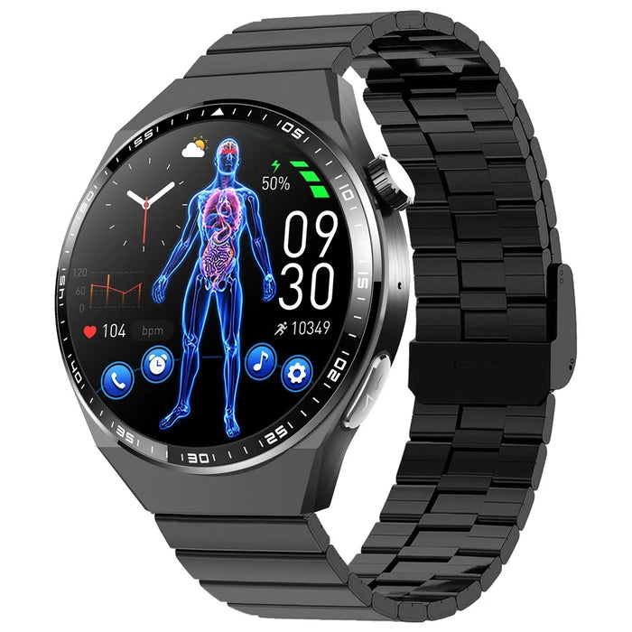 F800 Bluetooth-compatible Call Smart Watch Blood Oxygen ECG Monitor SOS Sports Bracelet, Bamboo Joint Steel Strap - 1
