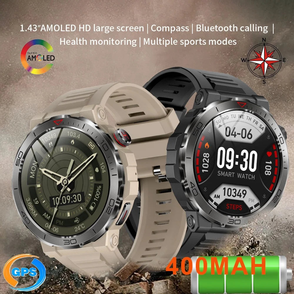 MK68 1.43-inch AMOLED Screen Bluetooth-compatible Call Smart Watch Health Monitoring Outdoor Sports Watch - Black - 7