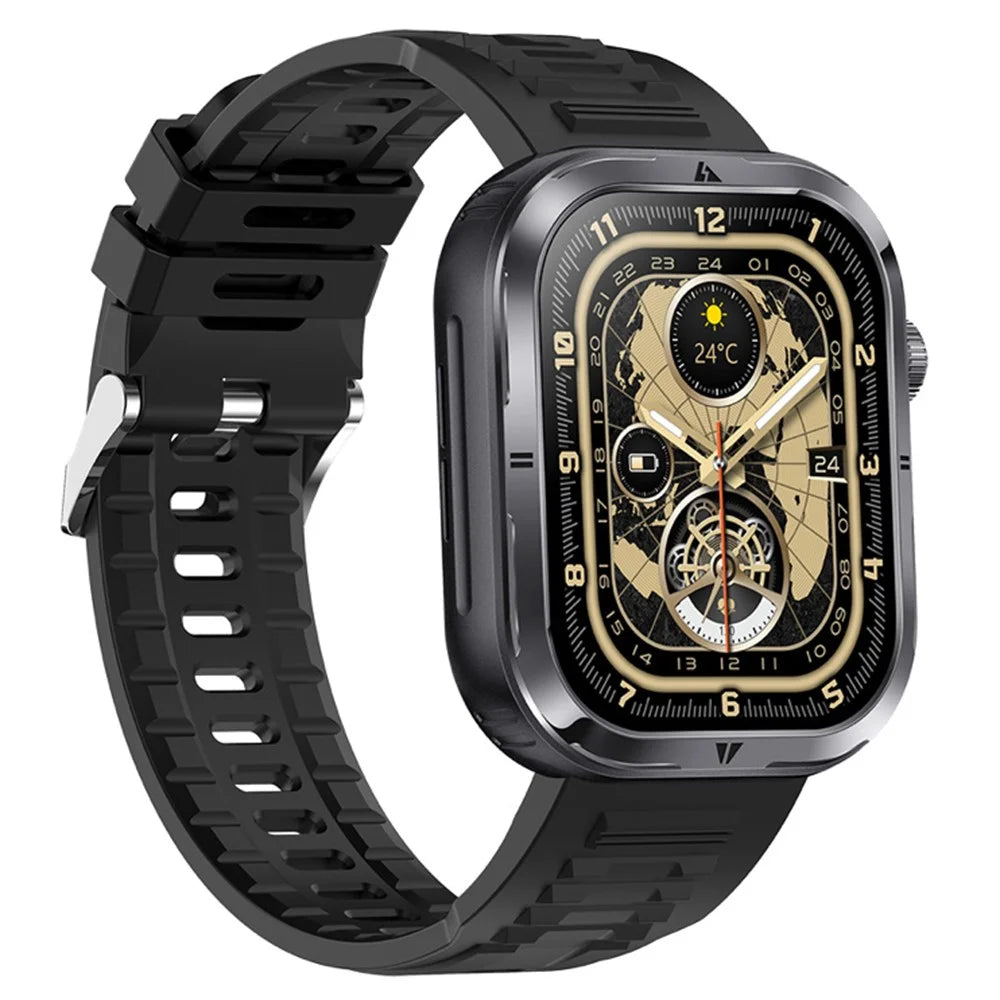 MK86 2.01-inch Square Screen Bluetooth-compatible Call Smart Watch Health Monitoring Waterproof Sports Watch with LED Light - Black - 2