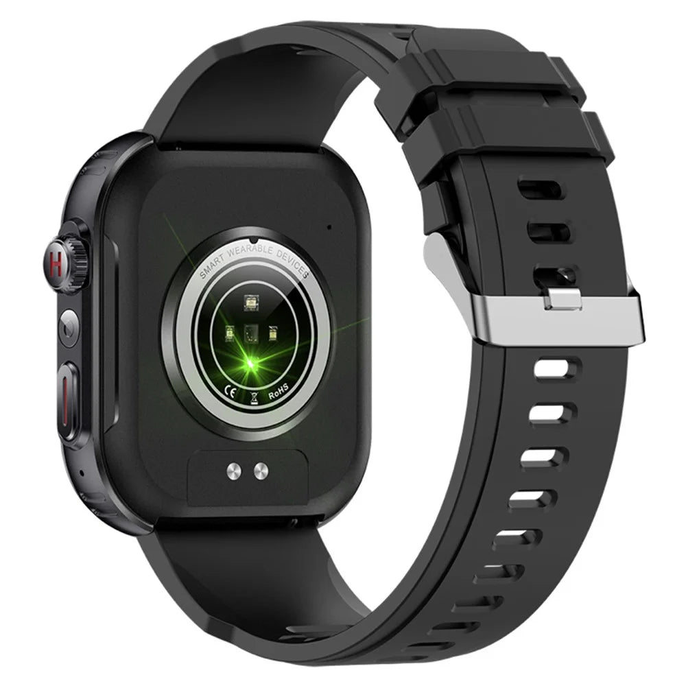 MK86 2.01-inch Square Screen Bluetooth-compatible Call Smart Watch Health Monitoring Waterproof Sports Watch with LED Light - Black - 4