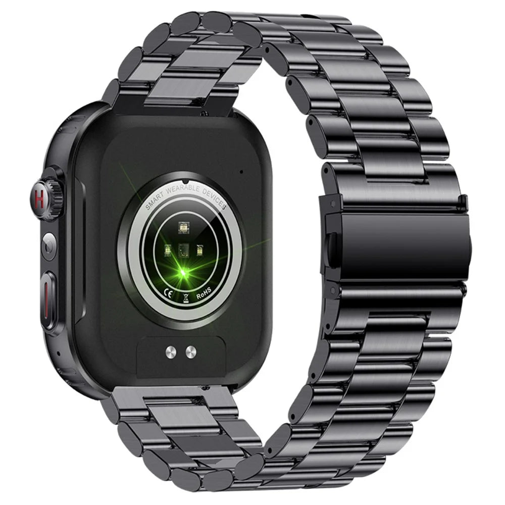 MK86 2.01-inch Screen Bluetooth-compatible Call Smart Watch Health Monitoring Flashlight Sports Watch, Silicone + Steel Strap - Black - 5