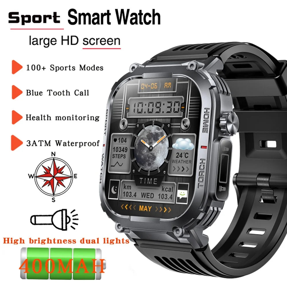 S320B 2.02-inch Bluetooth-compatible Call Smart Watch Health Monitoring Compass Function Waterproof Sports Watch - 7