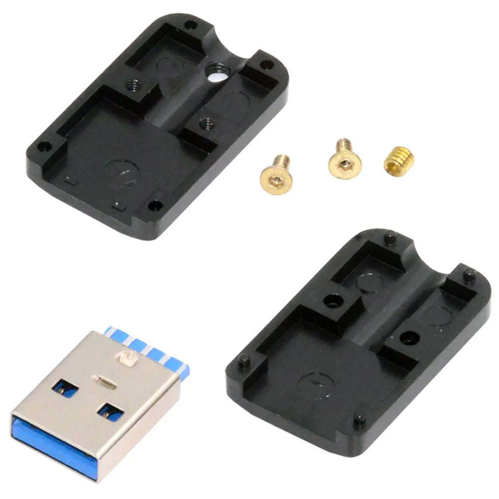 CN-024-MA Solder Type USB 3.0 Type-A Male Plug Connector with Aluminum Alloy Shell for 6.0mm Cable - 1