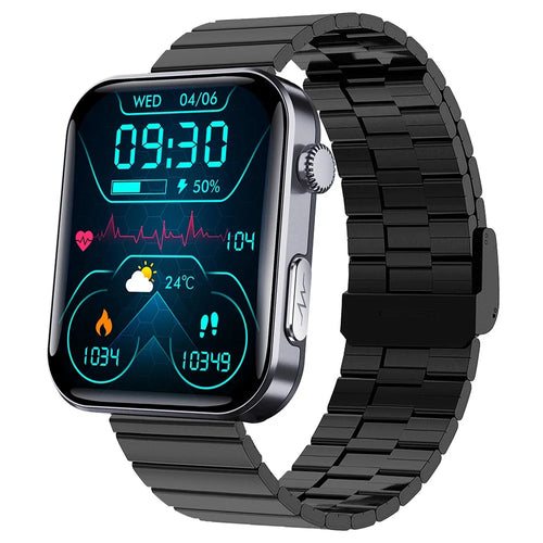 F300 Steel Strap 2.10-inch HD Screen Smart Watch Bluetooth-compatible Call Heart Rate Sleep Monitor Sport Watch - 1