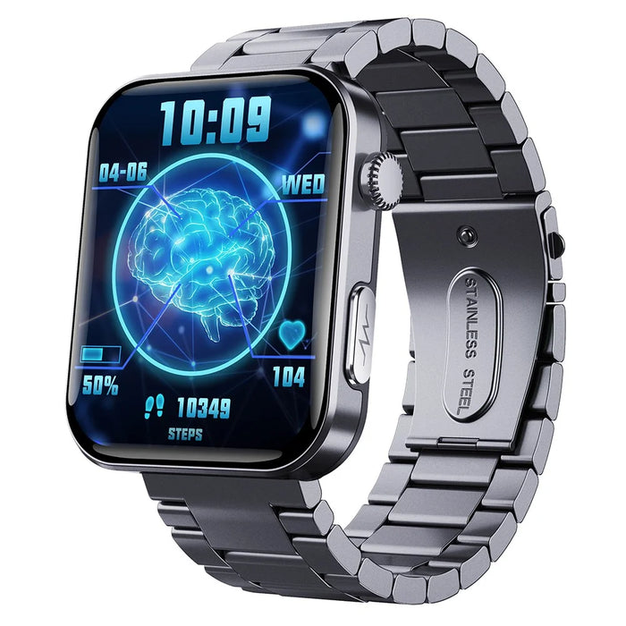 F300 Health Monitoring Smart Watch SOS Bluetooth-compatible Call Bracelet Fitness Tracker Wrist Bracelet (Steel Strap) - 1