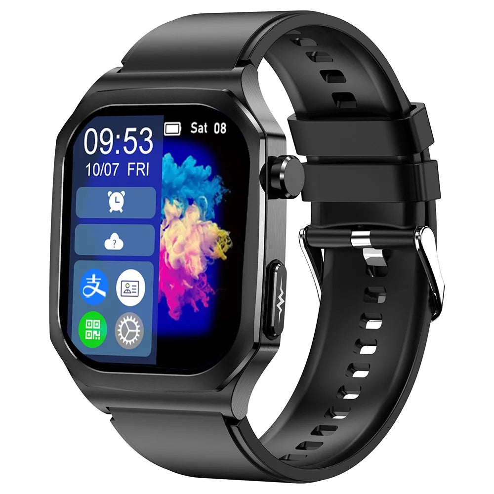 ET280 ECG Smart Watch Monitoring Blood Oxygen SOS Bracelet Wrist Band with Silicone Strap - Black - 1