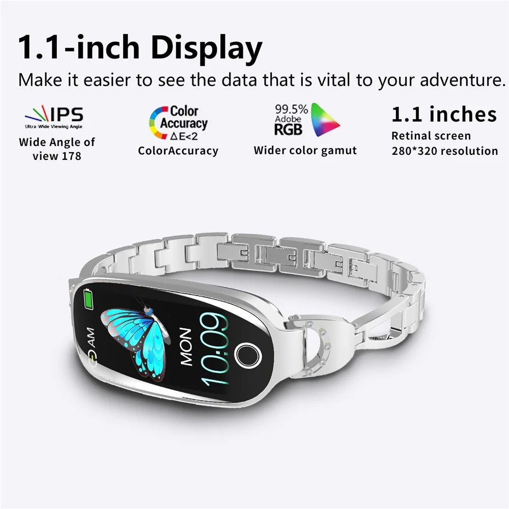 F81 Women's Bangle Watch Smart Watch Bluetooth-compatible Call Sleeping Monitor Sports Tracker - Silver - 3