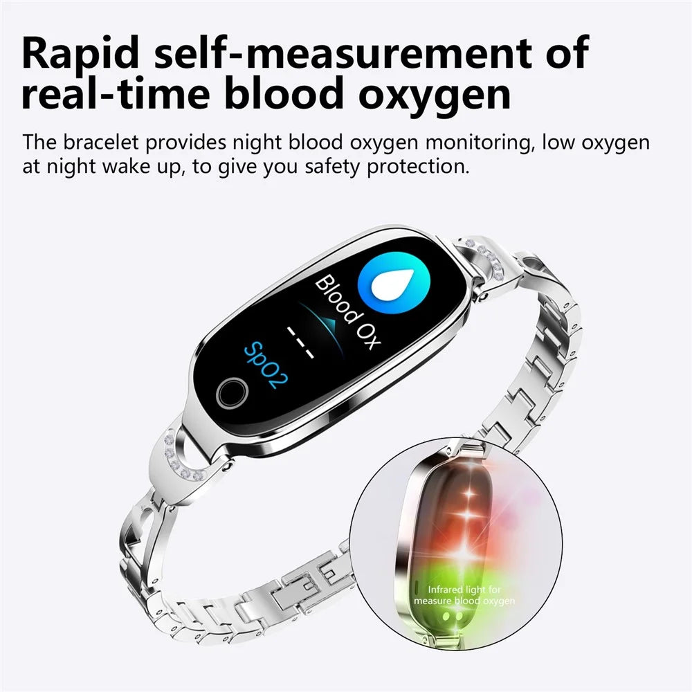 F81 Women's Bangle Watch Smart Watch Bluetooth-compatible Call Sleeping Monitor Sports Tracker - Silver - 4